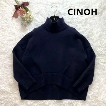 치노 터틀넥 니트 네이비 다크 네이비 슬릿 루즈핏 긴팔 스웨터