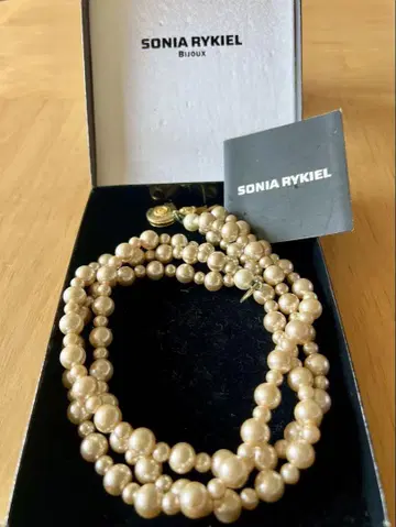 SONIA RYKIEL 펄 목걸이 삼중 랩