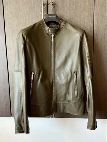 DSQUARED2 가죽 자켓 52 올리브 그린