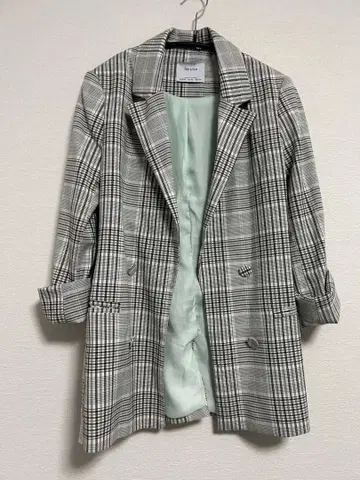 Bershka 체크 무늬 테일러드 자켓 XS