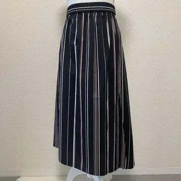 스트라이프 롱 스커트