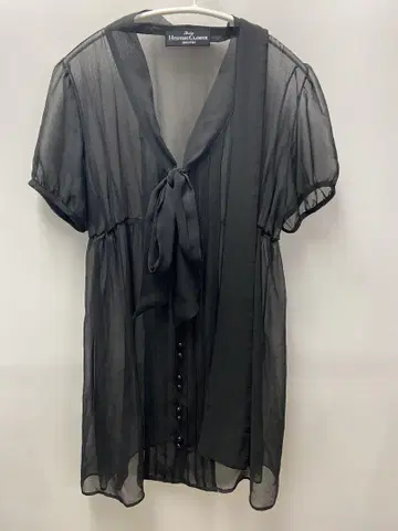 HYSTERIC GLAMOUR 블랙 시스루 반팔 셔츠 프리