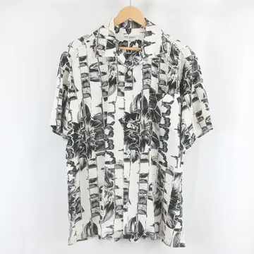 미품 VINTAGE MENS TENORAS 플라워 오픈 카라 셔츠