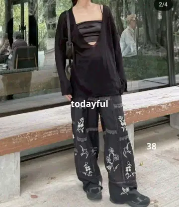TODAYFUL 자수 패치워크 팬츠