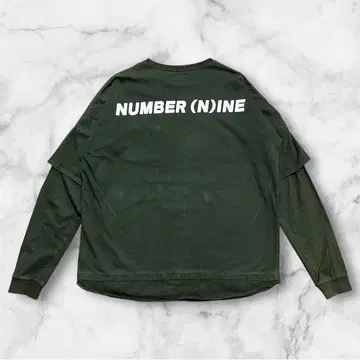 NUMBER (N)INE 넘버나인 백 로고 롱티 그런지 카키 M
