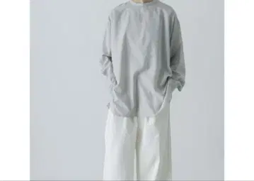카구레 코튼 실크 백리본 블라우스