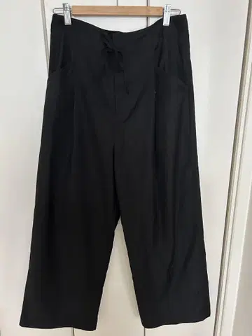 anuke 블랙 와이드 팬츠 조정 가능 허리