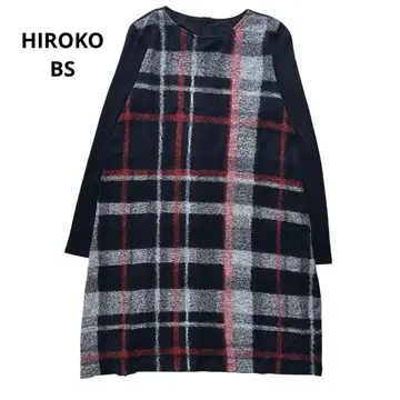 빨간 블랙 화이트 체크 원피스 9호 고급 실루엣
