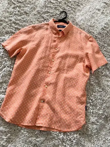 PaulSmithJEANS 린넨 100% 도트 반팔 셔츠 (폴스미스)