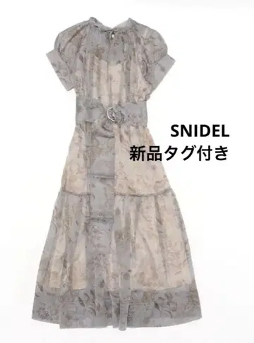 택 포함 새 상품 SNIDEL 스나이델 시어 볼륨 원피스