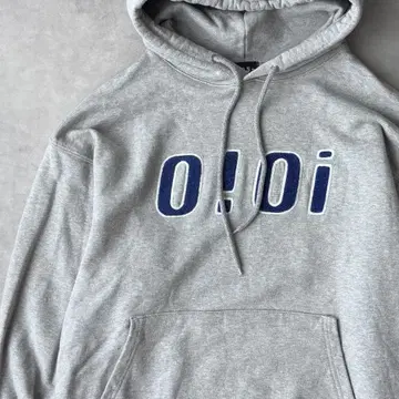 13868 OIOI 파일 로고 풀오버 후드티 그레이