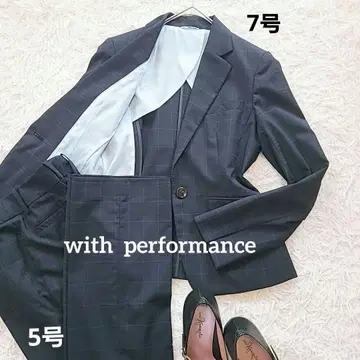 작은 사이즈 위즈 퍼포먼스 네이비 체크 팬츠 셋업