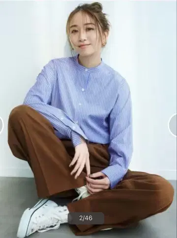 23구 밴드 카라 셔츠