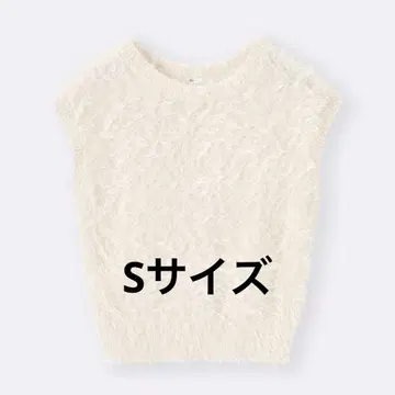 [새상품] GU 페더 얀 니트 풀오버 (반팔) Z + E 내추럴 S