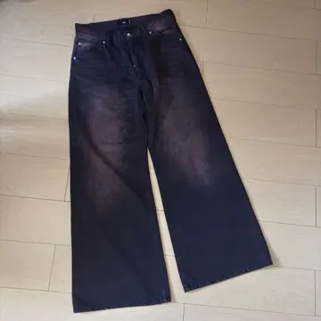 HARE 와이드 플레어 데님 빨간색 계열 블랙 M 사이즈 새상품급