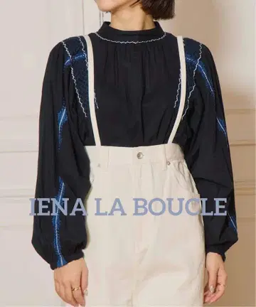 IENA LA BOUCLE 스모킹 블라우스 NAVY