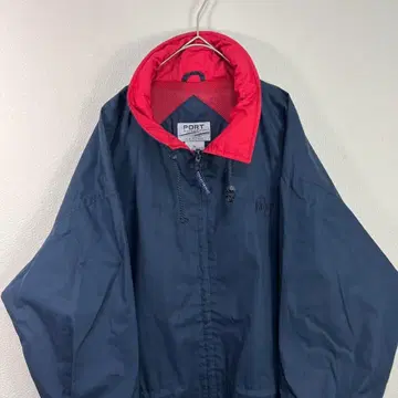 USA 구제 의류 90s kroger 집업 하프 코트 네이비