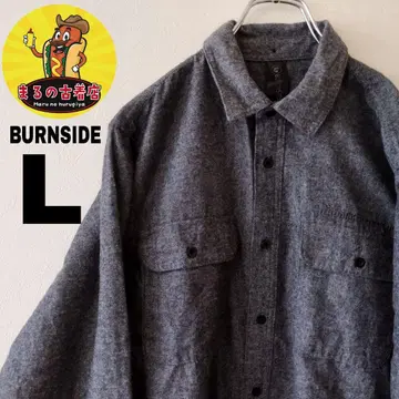 USA 구제 의류 BURNSIDE 플란넬 셔츠 L 그레이