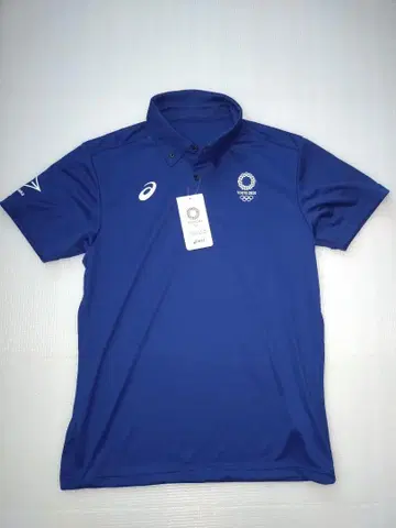 아식스 asics TOKYO 2020 피케 셔츠 파랑 택 포함