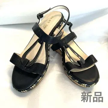 새상품 사바사바 블랙 스트랩 웨지 샌들 L 사이즈