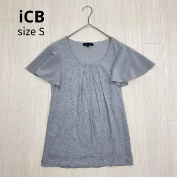 iCB 프릴 반팔 티셔츠 그레이 S