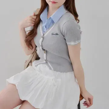 올리브데올리브 레이어드 스타일 2WAY 도킹 가디건 그레이