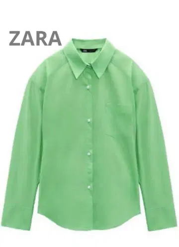 택 포함 새상품 ZARA 숄더 패드 포플린 셔츠