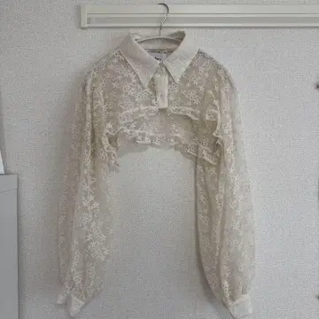 epine 에피누 암 볼륨 프릴 크롭 블라우스
