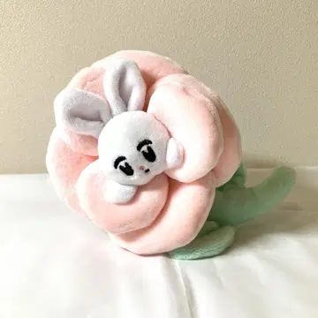 로루라리 핑크 꽃 토끼 봉제 인형 키링