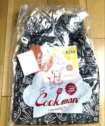 새상품 쿡맨 셰프 팬츠 숏팬츠 페이즐리 블랙