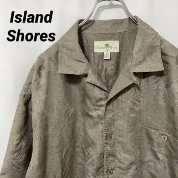 N-5508 Island Shores 알로하 셔츠 자카드 야자수 XL