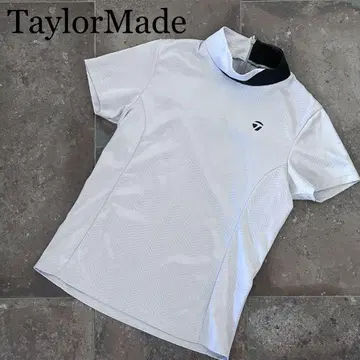 Taylor Made 모크넥 반팔 티셔츠 헤링본 무늬 퍼플