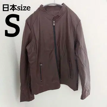 대특가 오래 쓸 수 있는 경량 PU 가죽 자켓 브라운 S