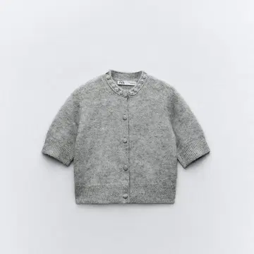 ZARA 큐빅 버튼 니트 가디건 사이즈 S