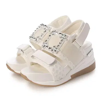 [ 새상품 ] 9cm 웨지솔 주얼리 버클 스니커즈 밑창 샌들 / SALE