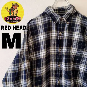 USA 구제 의류 REDHEAD 플란넬 셔츠 M 네이비 카키 체크
