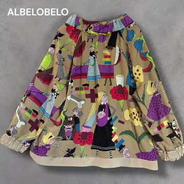 ALBELOBELO 알베로베로 컬러풀 캐릭터 블라우스 튜닉