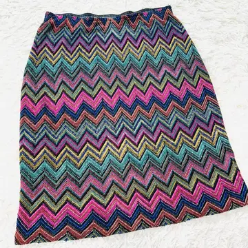MISSONI 지그재그 패턴 스커트 멀티 컬러 이탈리아제 11/L 사이즈
