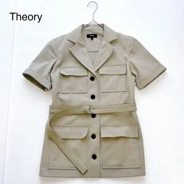 Theory 띠어리 사파리 자켓 반팔 23 SS 베이지 P 사이즈