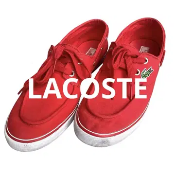 LACOSTE 데크 슈즈 레드 사이즈 26.5