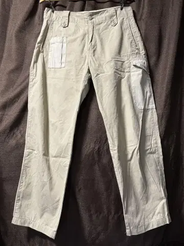 POST OVERALLS 패치워크 팬츠 베이지 사이즈 M