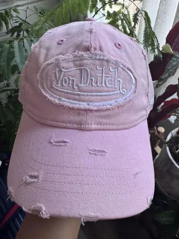 Von Dutch 핑크 캡 Y2K 한국 스타일 데미지 가공 빈티지
