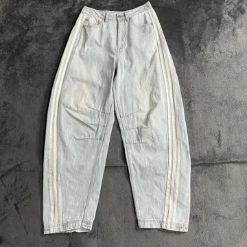 ADILENIUM 바나나 핏 워시드 데님 팬츠 adidas 와이드