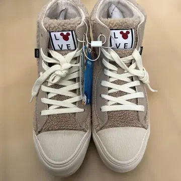 미키 모코모코 스니커즈 하이컷 스니커즈 25cm