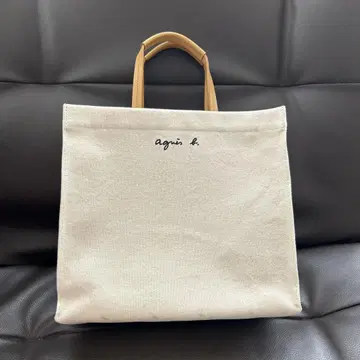 아녜스베 스퀘어 토트백 아이보리