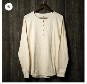 Waffle henley neck long sleeve t-shirt