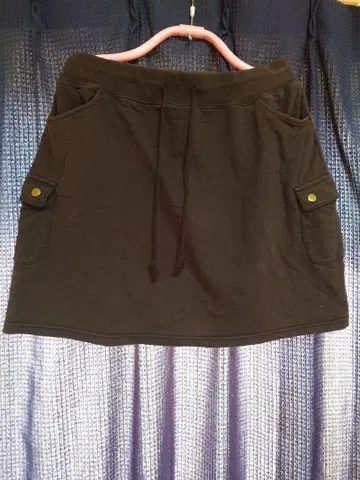 블랙 포켓 부착 미니 스커트 3XL(4L)