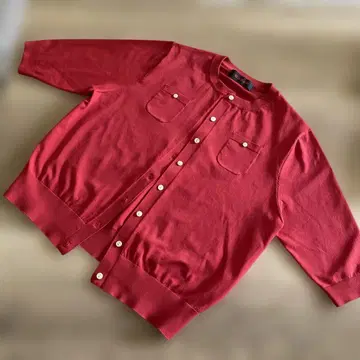 CABAN 빨간색 5부 소매 가디건