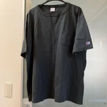 Champion T-1011 블랙 티셔츠 X-LARGE