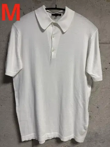 JOHN SMEDLEY 화이트 반팔 피케 셔츠 M 존스메들리